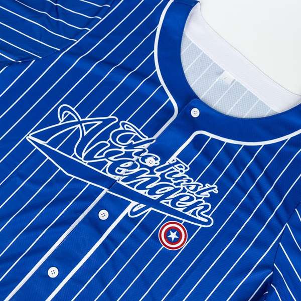 Avengers Camiseta Corta Baseball Capitán América Talla M Azul Adulto