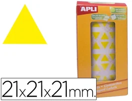 Apli Gomets Autoadhesivos Triangulares 21x21x21mm Amarillo Rollo 2832 Unidades