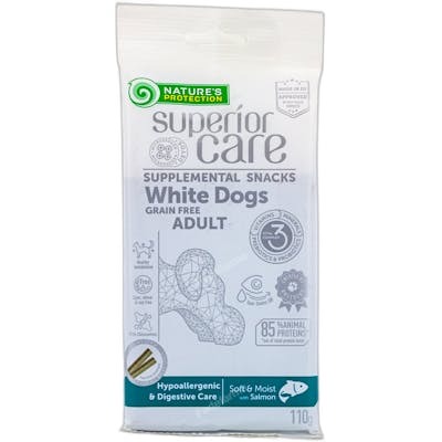 Nature's Protection White Dog Snack Hipoalergénico y Digestivo de Salmón 110g