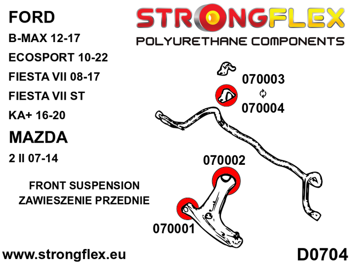 StrongFlex STF070003B Silentblock De Barra Estabilizadora Delantera