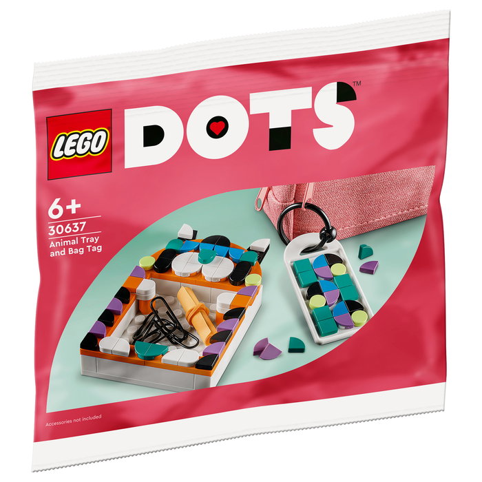 LEGO Dots Polybag Animal Tray and Bag Tag 30637 - Juego de Construcción de 94 Piezas Multicolor para Niñas y Niños +6 Años