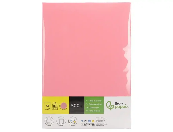 Liderpapel Papel de color DIN A4 Rosa 80 g, 500 hojas Liderpapel Papel de color DIN A4 Rosa 80 g, 500 hojas