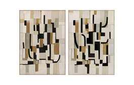 DKD Home Decor Cuadro Lienzo Abstracto 100x140 cm (Pack de 2)