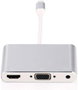 MicroConnect LIGHT-HUB4 Adaptador Lightning a HDMI / VGA / Audio, Plata