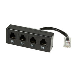 LogiLink Adaptador Modular de 4 Puertos para Teléfono 1*RJ45 / 4*RJ11