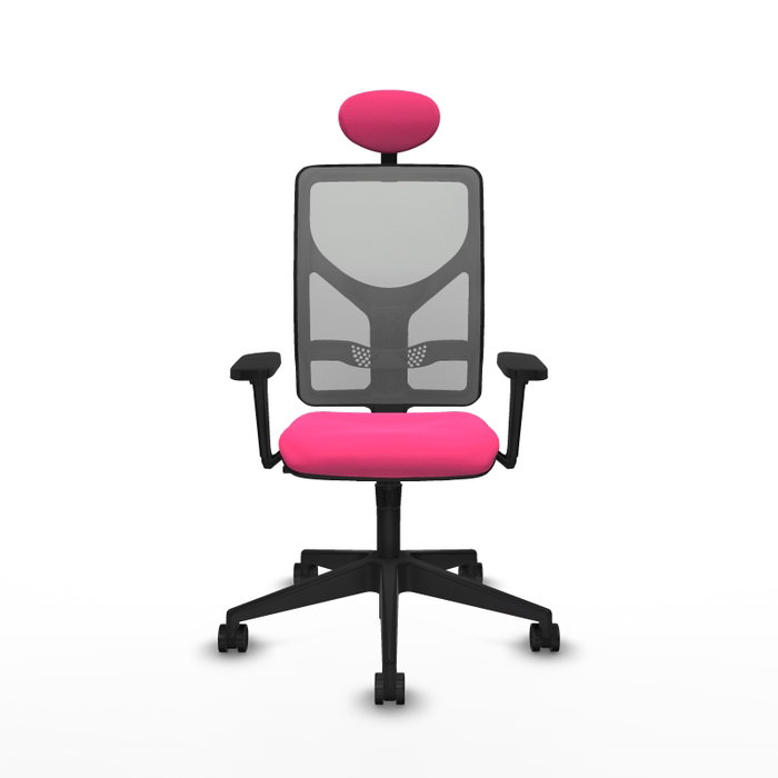 PIQUERAS Y CRESPO Silla de oficina Motilla Rosa y Gris con Mecanismo Sincro PIQUERAS Y CRESPO Silla de oficina Motilla Rosa y Gris con Mecanismo Sincro