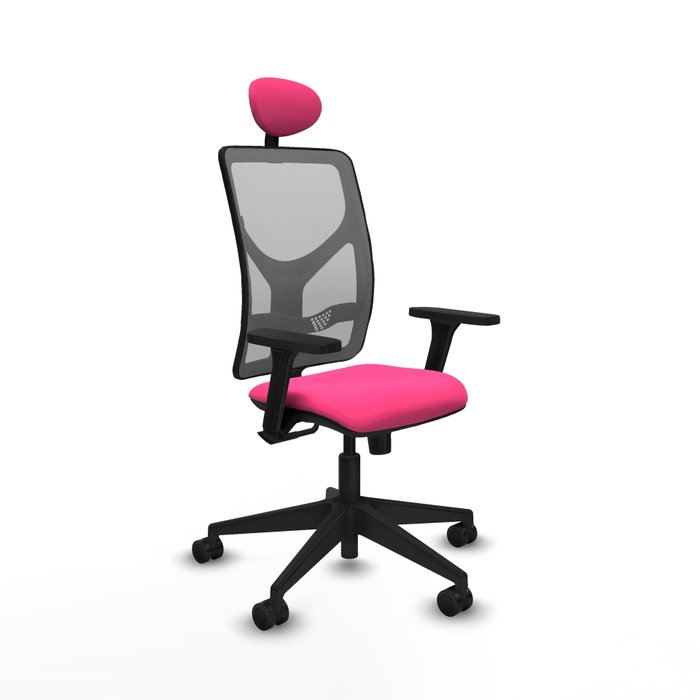 PIQUERAS Y CRESPO Silla de oficina Motilla Rosa y Gris con Mecanismo Sincro PIQUERAS Y CRESPO Silla de oficina Motilla Rosa y Gris con Mecanismo Sincro