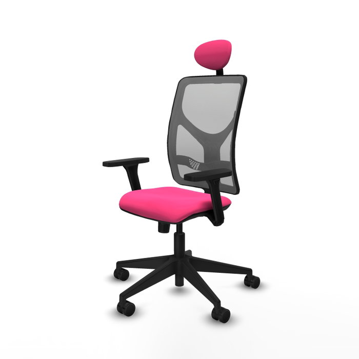 PIQUERAS Y CRESPO Silla de oficina Motilla Rosa y Gris con Mecanismo Sincro PIQUERAS Y CRESPO Silla de oficina Motilla Rosa y Gris con Mecanismo Sincro