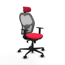 PIQUERAS Y CRESPO Silla de oficina Jorquera con mecanismo Sincro, Rojo y Gris