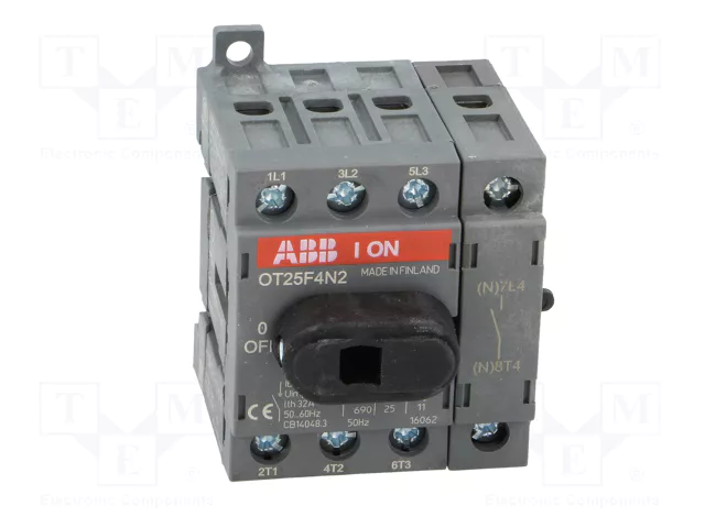 ABB Interruptor de aislamiento OT de 4 polos y 25A ABB Interruptor de aislamiento OT de 4 polos y 25A