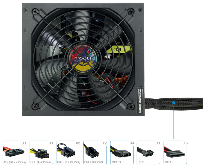 TOOQ TQAPOLO-750SP 750W ATX PFC Activo Negro