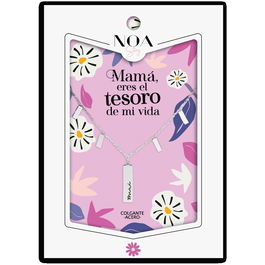 NOA STORY Colgante Mama acero plateado - Mama Eres el Tesoro de mi Vida