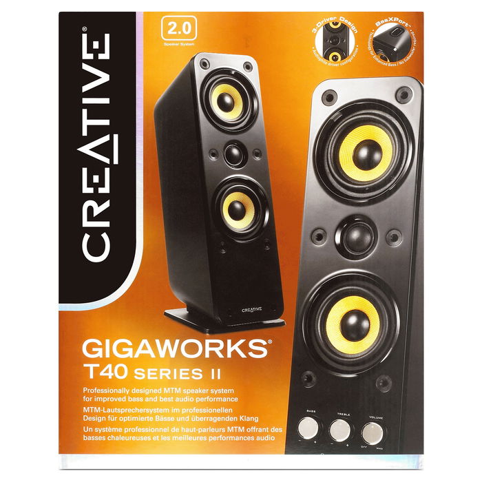 Creative Labs GigaWorks T40 Series II Altavoces 2.0 para PC, 32W RMS, Rango 50-20000 Hz, Color Negro, Ref: 85182200