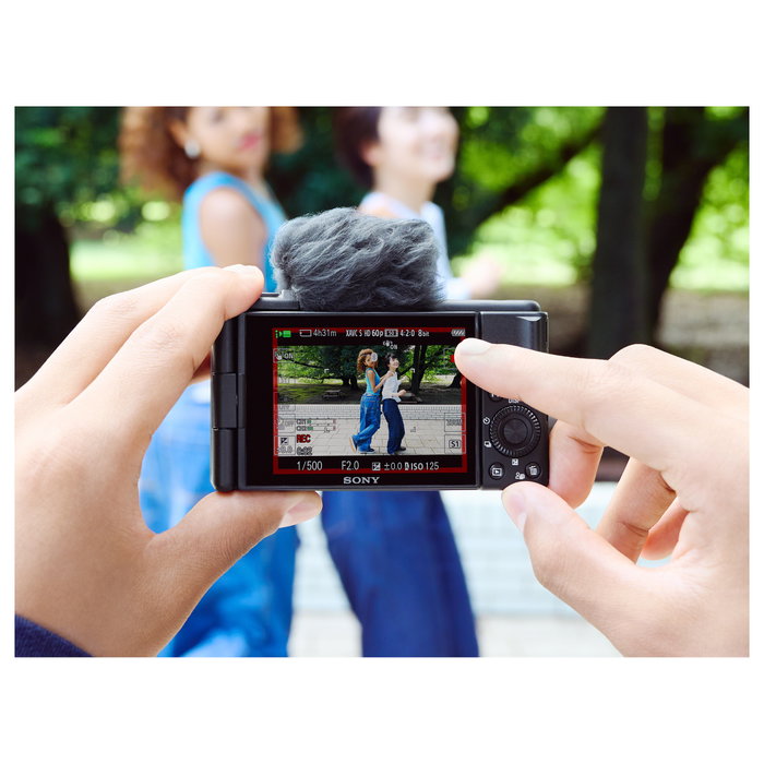 Sony ZV-1F Cámara para Vlog con Lente Zeiss 20mm, Negro