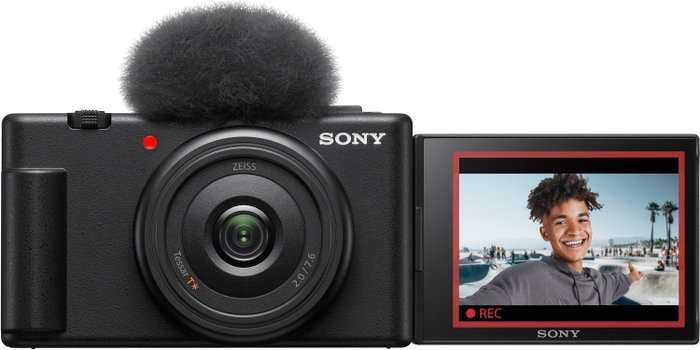 Sony ZV-1F Cámara para Vlog con Lente Zeiss 20mm, Negro