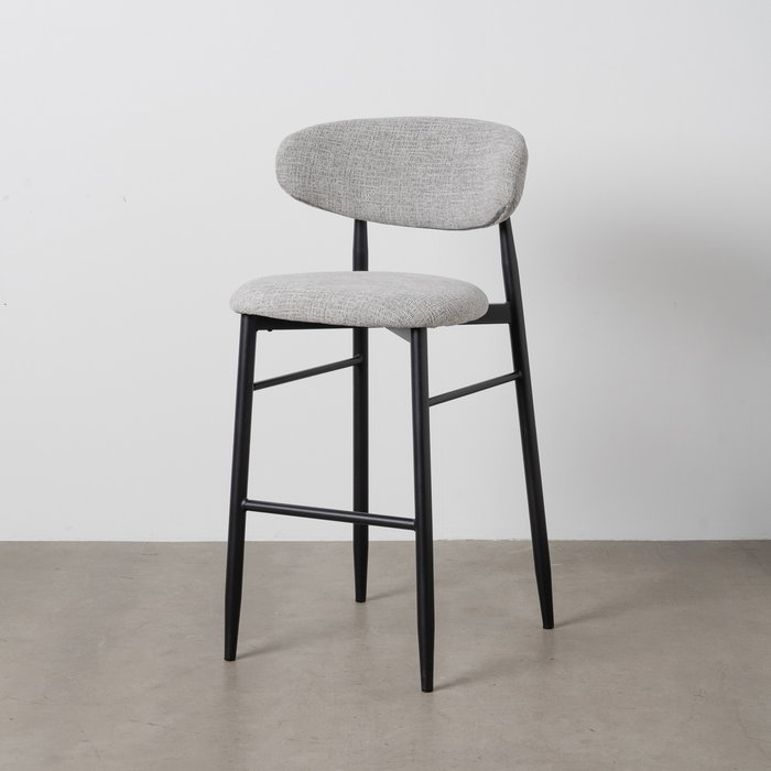 Taburete 75 cm Gris Tejido-Metal 54 X 52 X 105 cm (Set de 2) Taburete 75 cm Gris Tejido-Metal 54 X 52 X 105 cm (Set de 2)