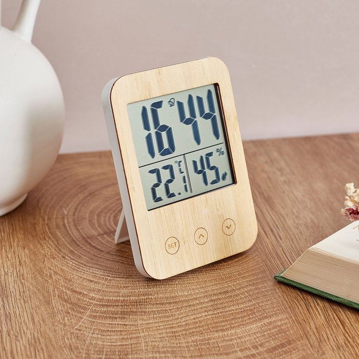 Je cherche une Idee Estación Meteorológica Multifunción Reloj Alarma Termómetro Higrómetro Interior Bambú 8,5x2x12,3 cm Je cherche une Idee Estación Meteorológica Multifunción Reloj Alarma Termómetro Higrómetro Interior Bambú 8,5x2x12,3 cm