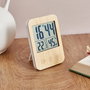 Je cherche une Idee Estación Meteorológica Multifunción Reloj Alarma Termómetro Higrómetro Interior Bambú 8,5x2x12,3 cm