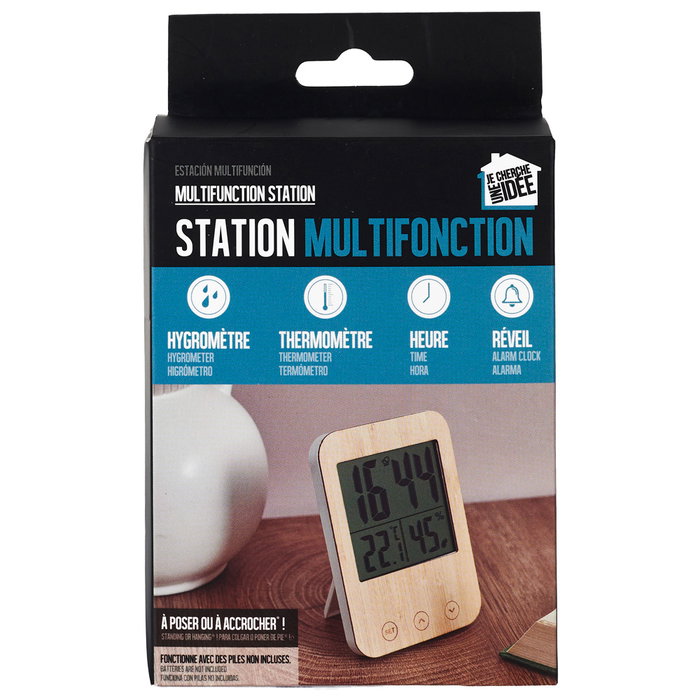 Je cherche une Idee Estación Meteorológica Multifunción Reloj Alarma Termómetro Higrómetro Interior Bambú 8,5x2x12,3 cm Je cherche une Idee Estación Meteorológica Multifunción Reloj Alarma Termómetro Higrómetro Interior Bambú 8,5x2x12,3 cm