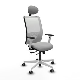PIQUERAS Y CRESPO Silla de oficina Zulema Gris claro y Blanco