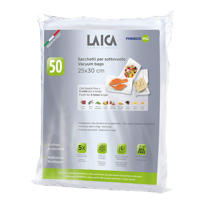 Laica Bolsas para envasar al vacío VT3510 25 x 30 cm, 50 unidades Laica Bolsas para envasar al vacío VT3510 25 x 30 cm, 50 unidades