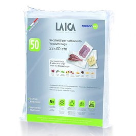 Laica VT3510 Bolsas para Envasadora al Vacío - 50 unidades, 25 x 30 cm, Compatibles con Selladores Laica