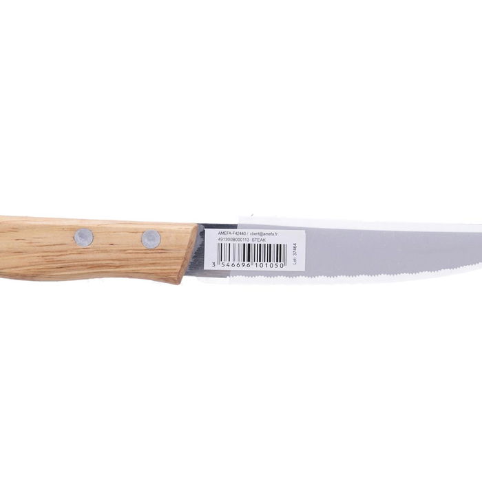 Cuchillo Chuletero Acero Inox Steak Madera Pradel 20,5 cm
