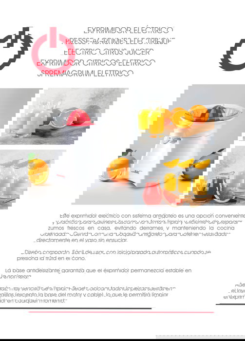 Inde Exprimidor Eléctrico 25W-40W Antigoteo Basic Home con Dimensiones 15.5 cm x 22 cm x 15.5 cm (6 Unidades) Inde Exprimidor Eléctrico 25W-40W Antigoteo Basic Home con Dimensiones 15.5 cm x 22 cm x 15.5 cm (6 Unidades)