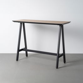 Mesa Alta Negro-Natural Dm-Metal Muebles 138 X 50 X 100 cm