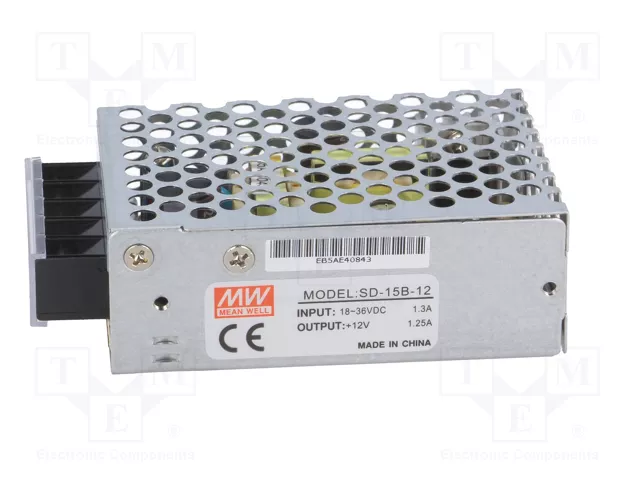 MEAN WELL SD-15B-12 Convertidor DC/DC 15W 12VDC 1,25A