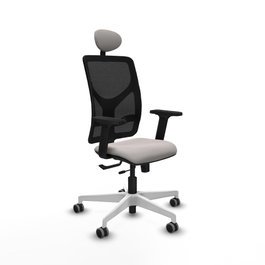 PIQUERAS Y CRESPO Silla de oficina Motilla Blanco/Negro con mecanismo Sincro/Traslack