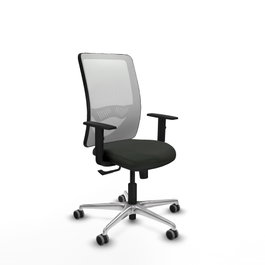 PIQUERAS Y CRESPO Silla de oficina Zulema con mecanismo Sincro, Negro y Blanco