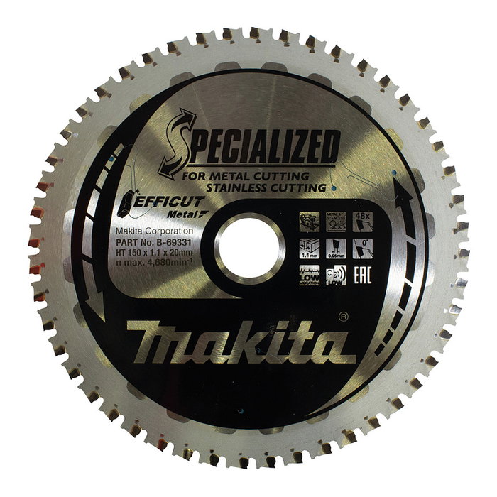 Makita EFFICUT Hoja de sierra circular 150x20mm 48T B-69331 Makita EFFICUT Hoja de sierra circular 150x20mm 48T B-69331