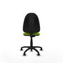 Silla de oficina Aýna con mecanismo Contacto permanente básico tapizada con Similpiel color Pistacho. Equipada con Base poliamida negra, Sin brazos y Ruedas de parqué