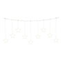 Lumineo Cortina de luces LED con estrellas, blanco cálido, 1,2 m