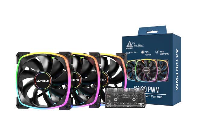 Montech AX120 PWM 120mm 3er Pack Negro