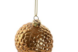 DKD Home Decor Decoración Colgante Navidad Tradicional Bellota Dorado Pvc 6 x 7.8 x 6 cm (12 Unidades)