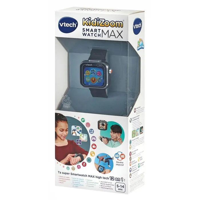 Vtech Kidizoom Smartwatch Max Negro - Reloj Inteligente Infantil - Idioma Francés - AAAAL87607