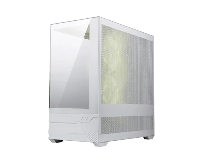 MSI MAG PANO M110R Caja Gaming Mini Torre PC ATX/ Micro-ATX/Mini-ITX, Ventana Lateral, 4 Ventiladores 120mm ARGB, Blanco