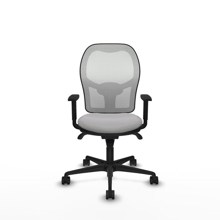 PIQUERAS Y CRESPO Silla de oficina Jorquera con mecanismo Sincro, Tela Gris claro y Malla Blanco