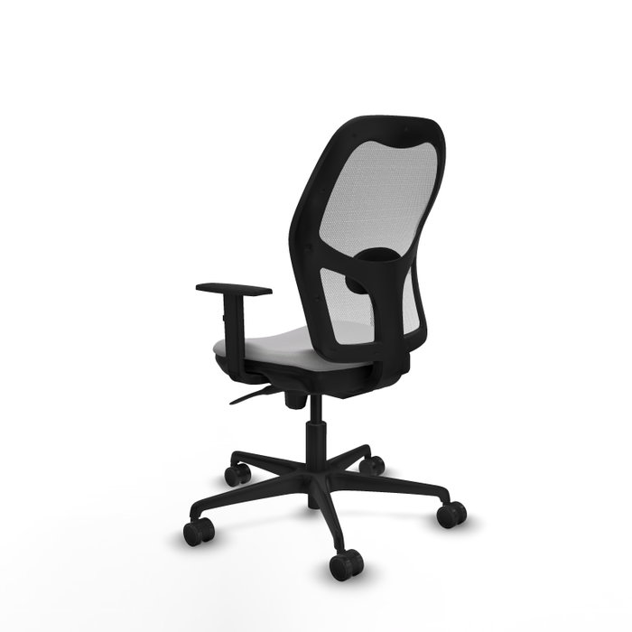 PIQUERAS Y CRESPO Silla de oficina Jorquera con mecanismo Sincro, Tela Gris claro y Malla Blanco