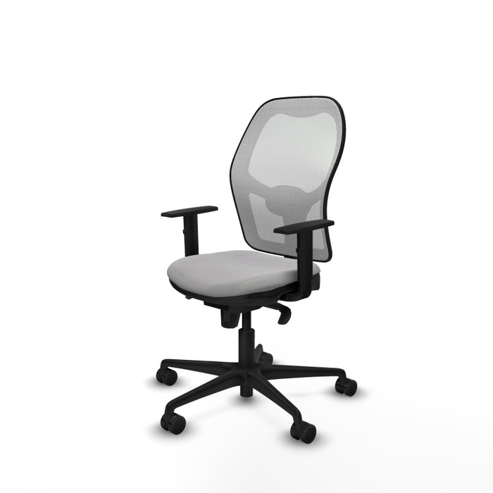PIQUERAS Y CRESPO Silla de oficina Jorquera con mecanismo Sincro, Tela Gris claro y Malla Blanco