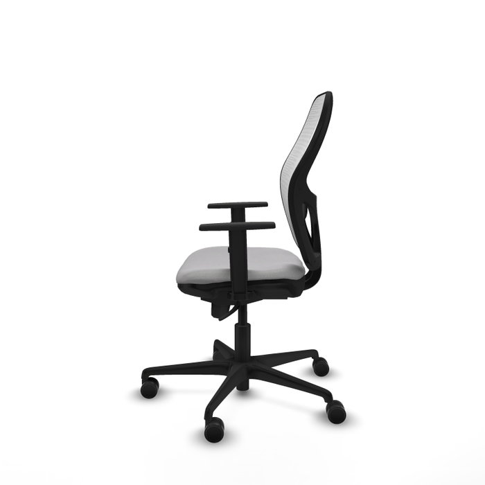 PIQUERAS Y CRESPO Silla de oficina Jorquera con mecanismo Sincro, Tela Gris claro y Malla Blanco