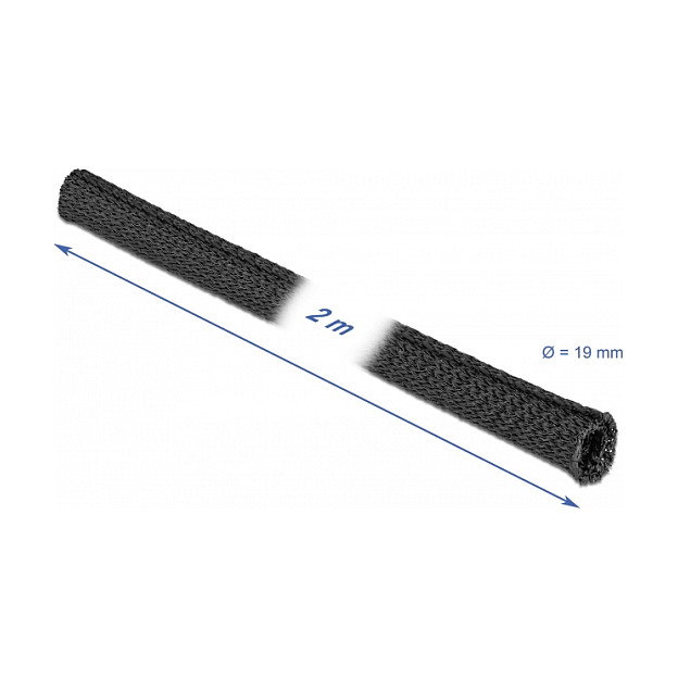 DeLOCK Manga tejida de cierre automático 2 m x 19 mm negro