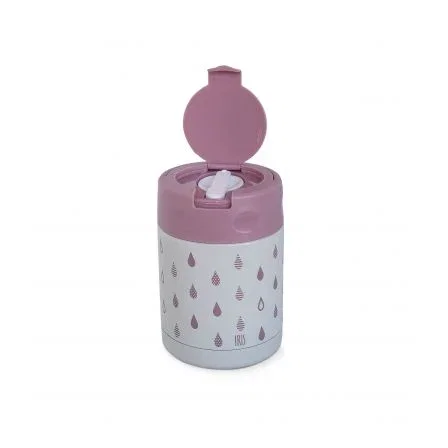 Termo Infantil Iris Kids Gotas Rosa 8370-IR/ Capacidad 350ml/ para sólidos/ Bolsa