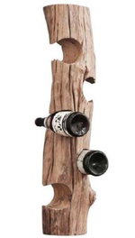 DKD Home Decor Botellero Item Home de Raíz de Teca Reciclada, Marrón, para 5 Botellas, 74 cm de Alto x 16.5 cm de Ancho
