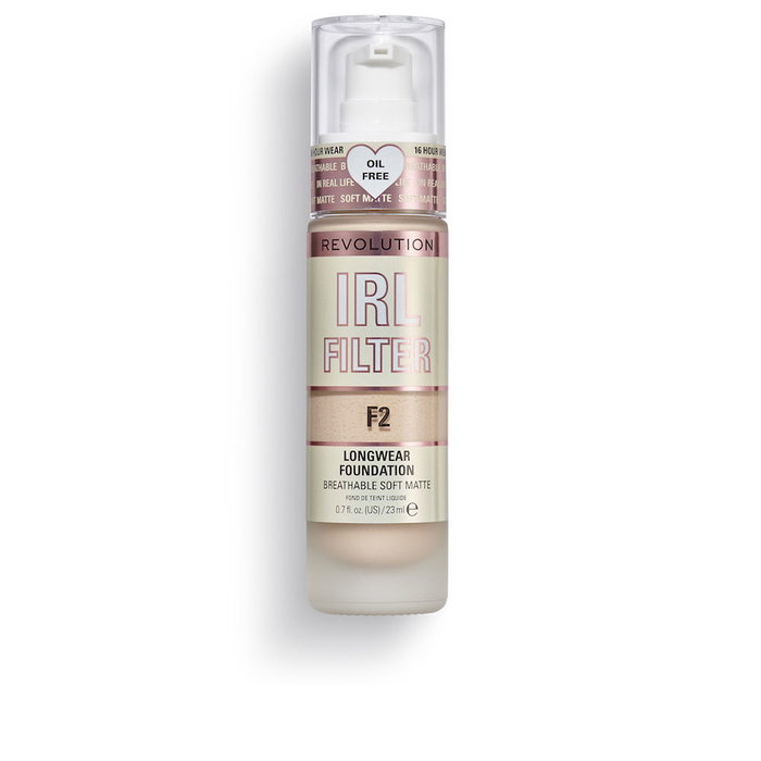 Revolution Make Up IRL FILTER Longwear Foundation #F2 - Base de Maquillaje Mate de Larga Duración con Niacinamida, Cobertura Media a Total, 23 ml Revolution Make Up IRL FILTER Longwear Foundation #F2 - Base de Maquillaje Mate de Larga Duración con Niacinamida, Cobertura Media a Total, 23 ml