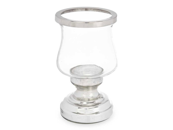 Giftdecor Portavela Copa Plateada Cristal y Acero 11.5 x 19 x 11.5 cm (Set de 6)
