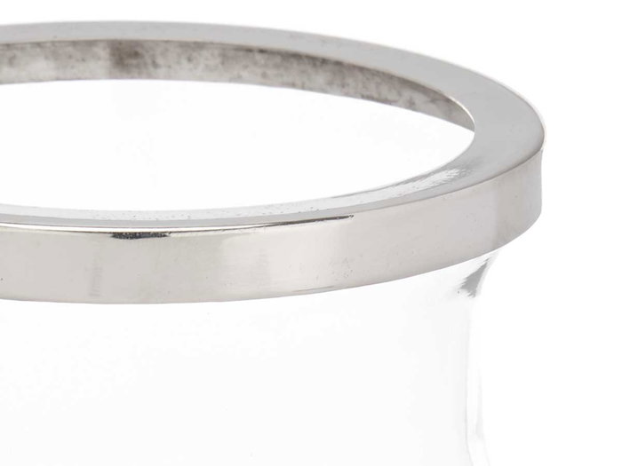 Giftdecor Portavela Copa Plateada Cristal y Acero 11.5 x 19 x 11.5 cm (Set de 6)