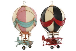 DKD Home Decor Vehículo de Decoración Metal 17x17x32 Globo Surtido de 2